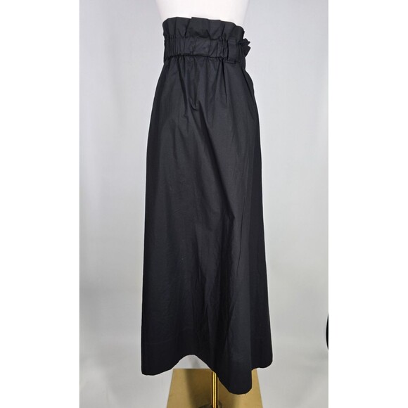 Everlane (Defect) The Easy Button Front Skirt Large Black Midi Skirt Side Slits - Picture 10 of 12